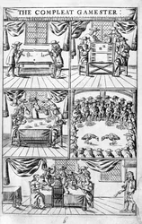 Ilustracja na okładce do „The Compleat Gamester” Charlesa Cottona, ok. 1700 (rycina)