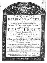 Frontyspis do Londons Remembrancer autorstwa Johna Bella, 1665 r
