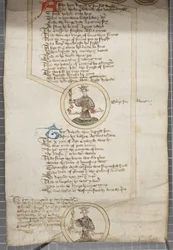 Zwój genealogiczny królów Anglii, ok. 1440-79 (pióro i atrament na pergaminie)