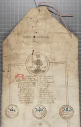 Zwój genealogiczny królów Anglii, ok. 1440-79 (pióro i atrament na pergaminie)