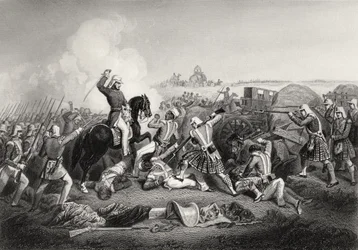 Atak generała Havelocka na Nana Sahiba w Futtypore w 1857 r., z „Historii buntu indyjskiego”, opublikowanej w 1858 r.