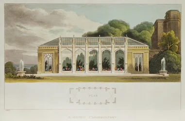 Konserwatorium gotyckie, 1832 (kolorowe grawerowanie)