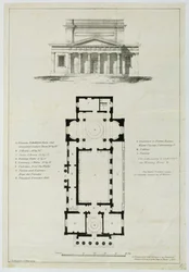 Plan parteru dolnych sal zgromadzeń, Bath, rytowany przez Charlesa Hullmandela (1789-1850)