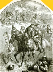 Hampden ranny na polu Chalgrove (rycina) (bw zdjęcie)