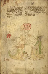 Harley 318, f.8v Henryk VI, król Anglii i jego żona Małgorzata Anjou, ilustracja z „Historii i genealogii królów… Anglii” (welin)