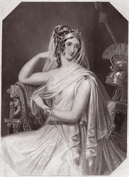 Helene wife de Menelas (Historia Troilusa i Cressidy) Helena, żona Menelaosa, mieszkająca z Paryżem (Troilus i Cressida) w - „” Galerie des femmes de Shakespeare, zbiorze czterdziestu pięciu poważnych portretów pierwszych artystów Londynu, wzbogacony wi