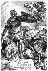 Henryk IV (Henryk IV) - Ilustracja w „” Works complete by William Shakespeare”” 1866 - Ilustracje i ogólna forma tego wydania zapożyczono z ilustrowanego Szekspira Cassella, opublikowanego w Londynie