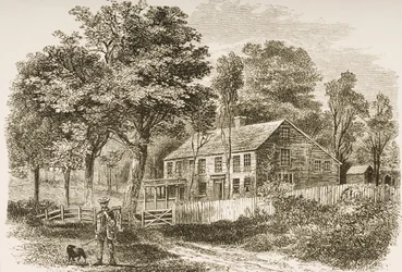 Dom historyka Williama H. Prescotta, Pepperill, niedaleko Bostonu, ok. 1870, z „American Pictures” opublikowanego przez religijne Towarzystwo Traktu, 1876