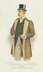 Ilustracja brytyjskiego kostiumu, wyd. przez John Williamson Company Ltd, 1897