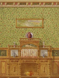 Wnętrze z kredensem, ok. 1870 (wc na papierze)
