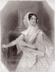 Isabelle (Miarka za miarkę) (Siostra Claudio) w - „Galeria Kobiet Szekspira, kolekcja czterdziestu pięciu poważnych portretów wczesnych artystów londyńskich, wzbogacona uwagami krytycznymi i literackimi”” około 1838 r. - z „Galeria kobiet Szekspira