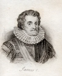 Jakub I z Anglii, z „Słownika historycznego Krabba”, opublikowanego w 1825 r.