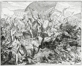 Jan Zizka po zwycięskiej stronie w bitwie pod Grunwaldem w 1410, 1882 r.