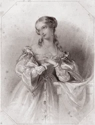 Juliette (Romeo i Julia - Romeo i Julia) w - „” Galerie des femmes de Shakespeare, zbiór czterdziestu pięciu poważnych portretów pierwszych artystów Londynu, wzbogacony uwagami krytycznymi i literackimi”” około 1838 r. - z „Galerii kobiety z