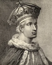 Król Anglii Henryk VI, ilustracja z „Pamiętników wybitnych Etonian” Sir Edwarda Creasy’ego, opublikowana w Londynie 1876