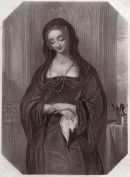 Lady Grey (Henryk VI) (Henryk VI) (Elizabeth Woodville) w – „” Galerie des femmes de Shakespeare, zbiór czterdziestu pięciu poważnych portretów wczesnych londyńskich artystów, wzbogacony o uwagi krytyczne i literackie””” około 1838 r. – z „ „Galeria kobiet