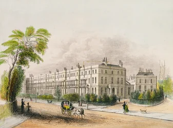 Lansdown Place, Cheltenham, grawerowane litografią przez MD Eichbauma, c.1845