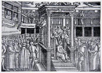 Głoszenie Latimera przed Edwardem VI, ilustracja z Historii narodu