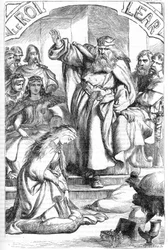 Le Roi Lear - (Król Lear) - Ilustracja w „” Works complete by William Shakespeare”” 1866 - Ilustracje i ogólna forma tego wydania zapożyczono z ilustrowanego Szekspira Cassella, opublikowanego w Londynie