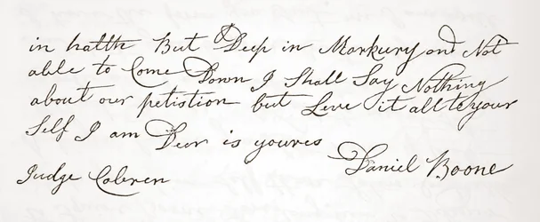 List Daniela Boone do sędziego Johna Cobrena, oryginał z dnia 5 października 1809 r. (patrz także 619583)