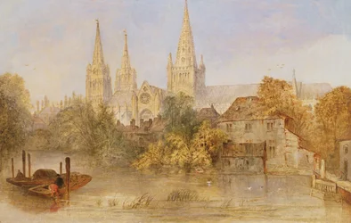 Katedra w Lichfield z Stowe Pool, ok. 1850
