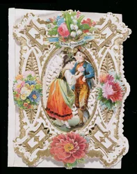 Miłość, niewinność, kartka walentynkowa, ok. 1870 (kolor lito na papierze)