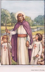 Kochający pasterz twoich owiec, ilustracja z Księgi hymnów dla dzieci, 1929
