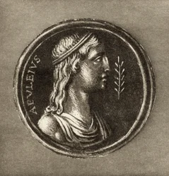 Lucjusz Apulejusz (ok. 124-ok. 180 ne), od frontyspisu do Historii Kupidyna i Psyche Lucjusza Apulejusza, wydanej w 1903 r.