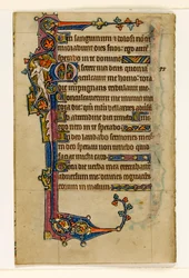 MS 1-2005, k.l. 80v: A Naked Musician, marginalna dekoracja z Psałterza Macclesfielda, Use of Sarum, East Anglia, c.1330