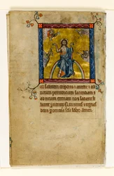MS 1-2005, k.l. 8v: Chrystus w sądzie, miniatura z psałterza Macclesfielda, Use of Sarum, East Anglia, c.1330
