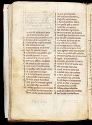 MS McClean 123 f.40v Underdrawing do miniatury przedstawiającej myśliwego łapiącego nagiego jednorożca leżącego na kolanach dziewicy, z Księgi Nuneaton, ok. 1280-1300 (tusz na pergaminie)