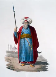 Oficer Mameluków, 1818 (kolorowa akwatinta)
