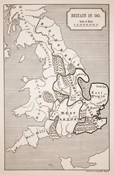 Mapa Wielkiej Brytanii w 593, wydrukowana przez Stanfords Geographical Establishment