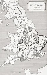 Mapa Brytanii w 634 roku, z 