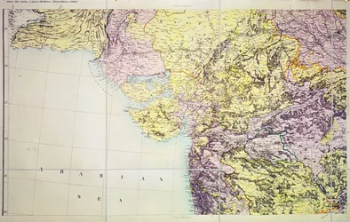 Mapa prezydentury Cutch i Bombaju, Indie, 1898