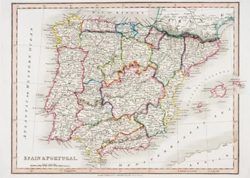 Mapa Hiszpanii i Portugalii, z „Smith