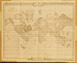 Mapa świata, „Atlantyda w okresie upadku”, wydana przez Theosophical Publishing Company