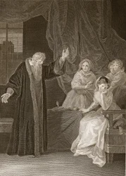 Mary Queen of Scots potępiona przez Knoxa, ilustracja z David Humes The History of England, wyd. R. Bowyer, Londyn, 1812 r.