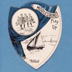 Middlesboro Play Up, karta Baines w kształcie tarczy, 1888-89