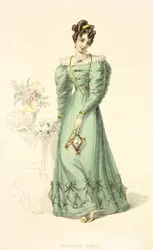 Morning Dress, talerz z modą z Ackermanns Repository of Arts