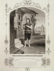 Pan Buckstone jako Lancelot Gobbo, Akt II, scena 2, w Kupiec wenecki Williama Szekspira (1564-1616)