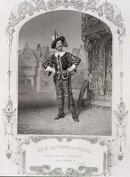 Pan W. Davidge jako pistolet, akt II, scena 1 „Króla Henryka V”, z dagerotypu, wyd. autor: John Tallis & Co. (lito)