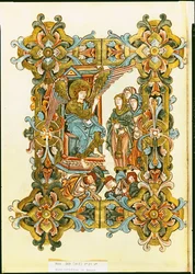Ms 369 fol.21v Święte niewiasty przy grobie, od pontyfikatu Winchester, koniec X do początku XI wieku