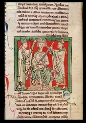Ms 6712 (A.6.89) fol.133r King Stephen (ok.1097-1154) miniatura z Flores Historiarum, Matthew Paris, 1250-52
