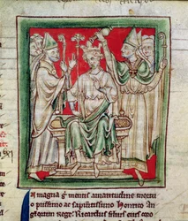 Ms 6712 (A.6.89) fol.141r Ryszard I (1157-99) miniatura z Flores Historiarum, Matthew Paris, 1250-52