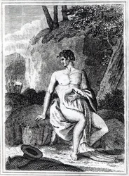 Park Mungo w Afryce, ilustracja z „Podróży po wewnętrznych dzielnicach Afryki: wykonywane w latach 1795, 1796 i 1797”, wydanej w 1816 r. (druk)
