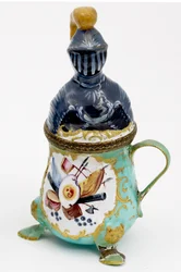 Garnek do musztardy, Bilston, ok. 1780 (emalia)