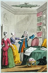 Nan Holland i Tristram Savage rabują doktora Trottera w Moorfields, ilustracja z „Lives and Adventures of the Most Celebrated Highwaymen and Street Robbers...”, wydanego w 1822