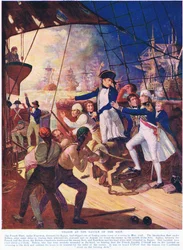 Nelson w bitwie nad Nilem, ilustracja z Hutchinson