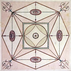 Neoklasyczny projekt sufitu, Ugbrook Park, Devon, ok. 1770 (akwarela na papierze)